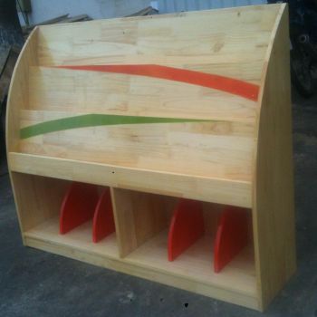 Giá sách gỗ thông mộc 